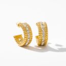 Small Zircon Gold Hoop Earrings