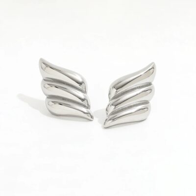 Three-Layer Tassel Leaf Stud Earrings