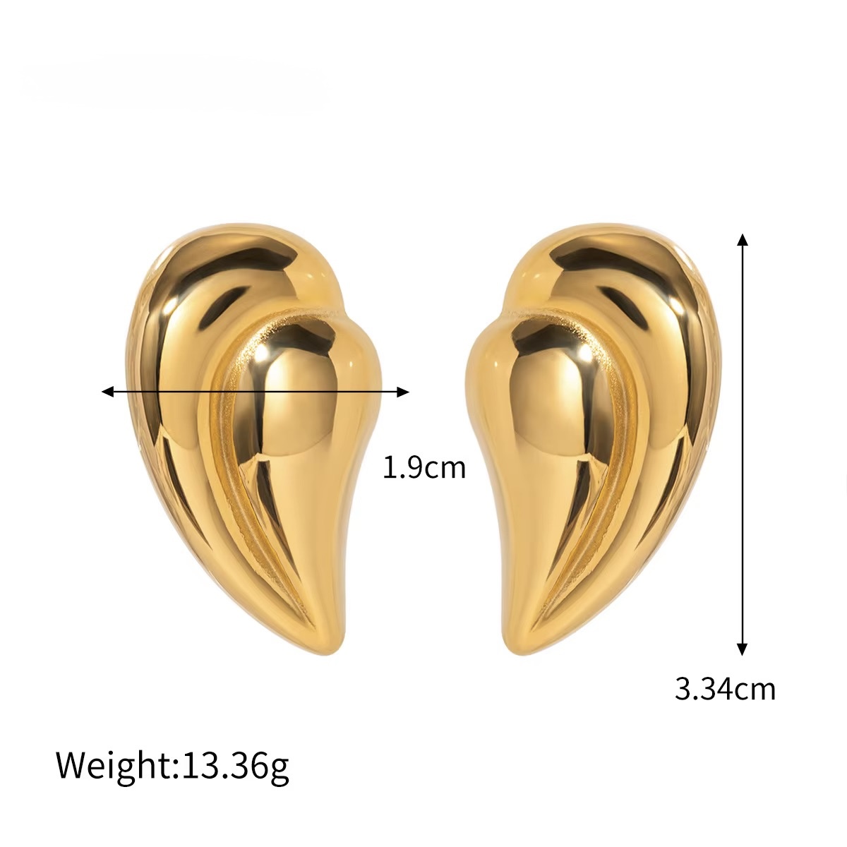 Angel Wings Stud Earrings - Image 3