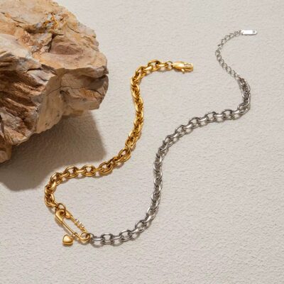 Two-Tone Paperclip Chain Necklace