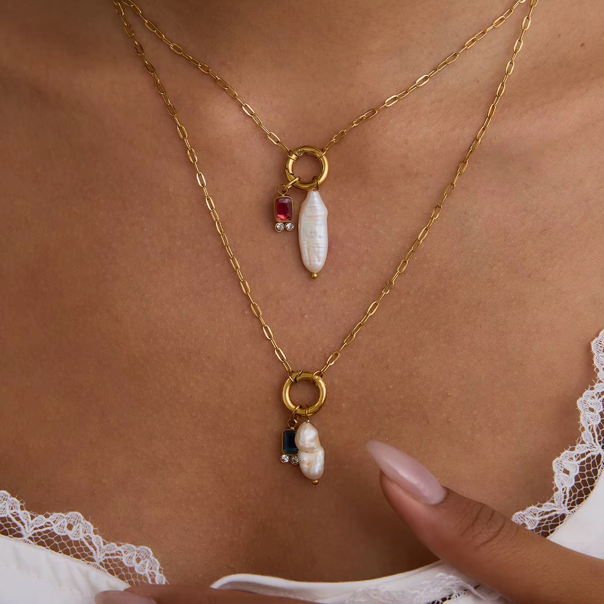 Freshwater Pearl Birthstone Pendant Necklace - Image 2