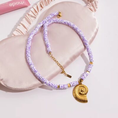 Clay Shell Conch Pendant Necklace